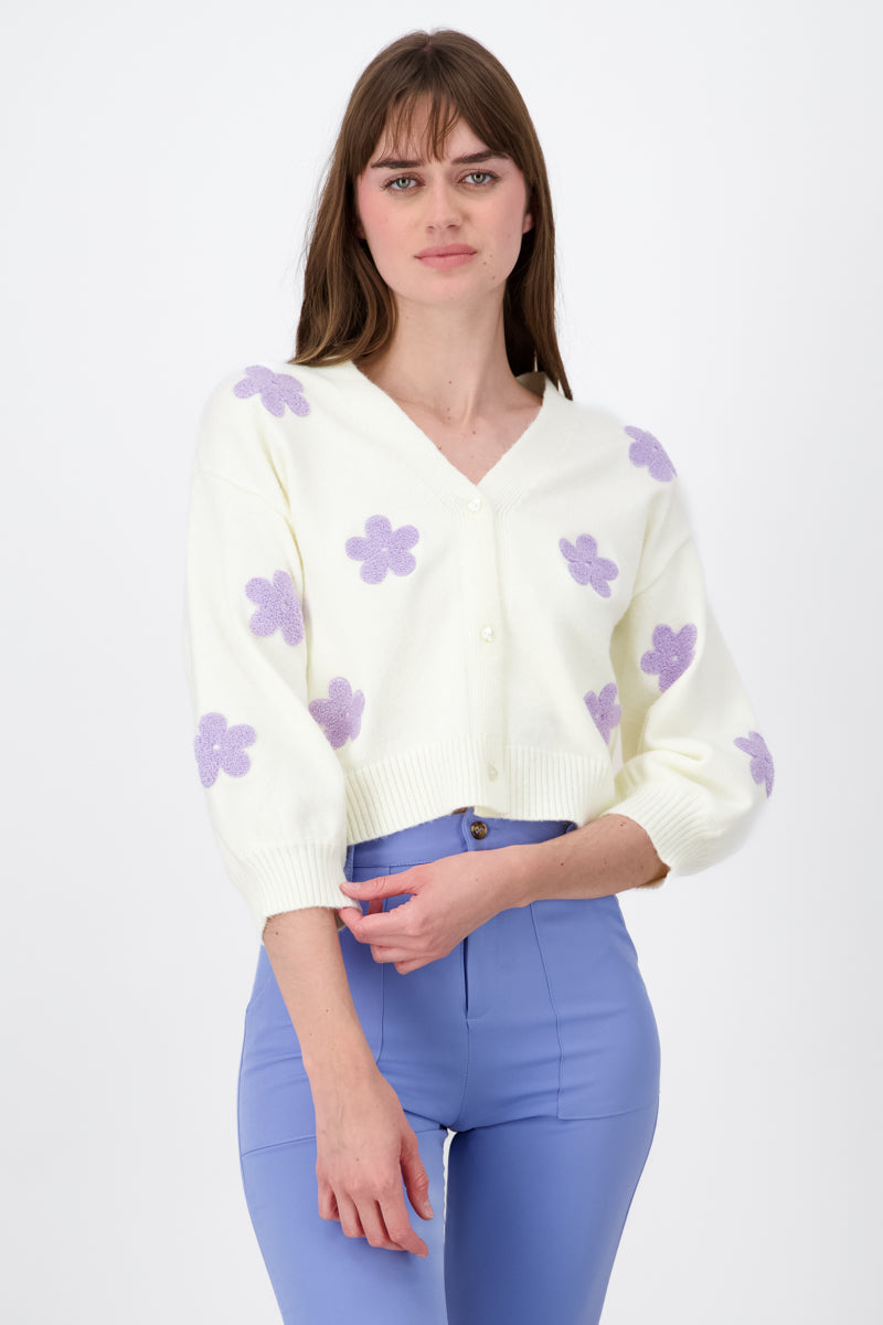 Cardigan Flores PURPLE