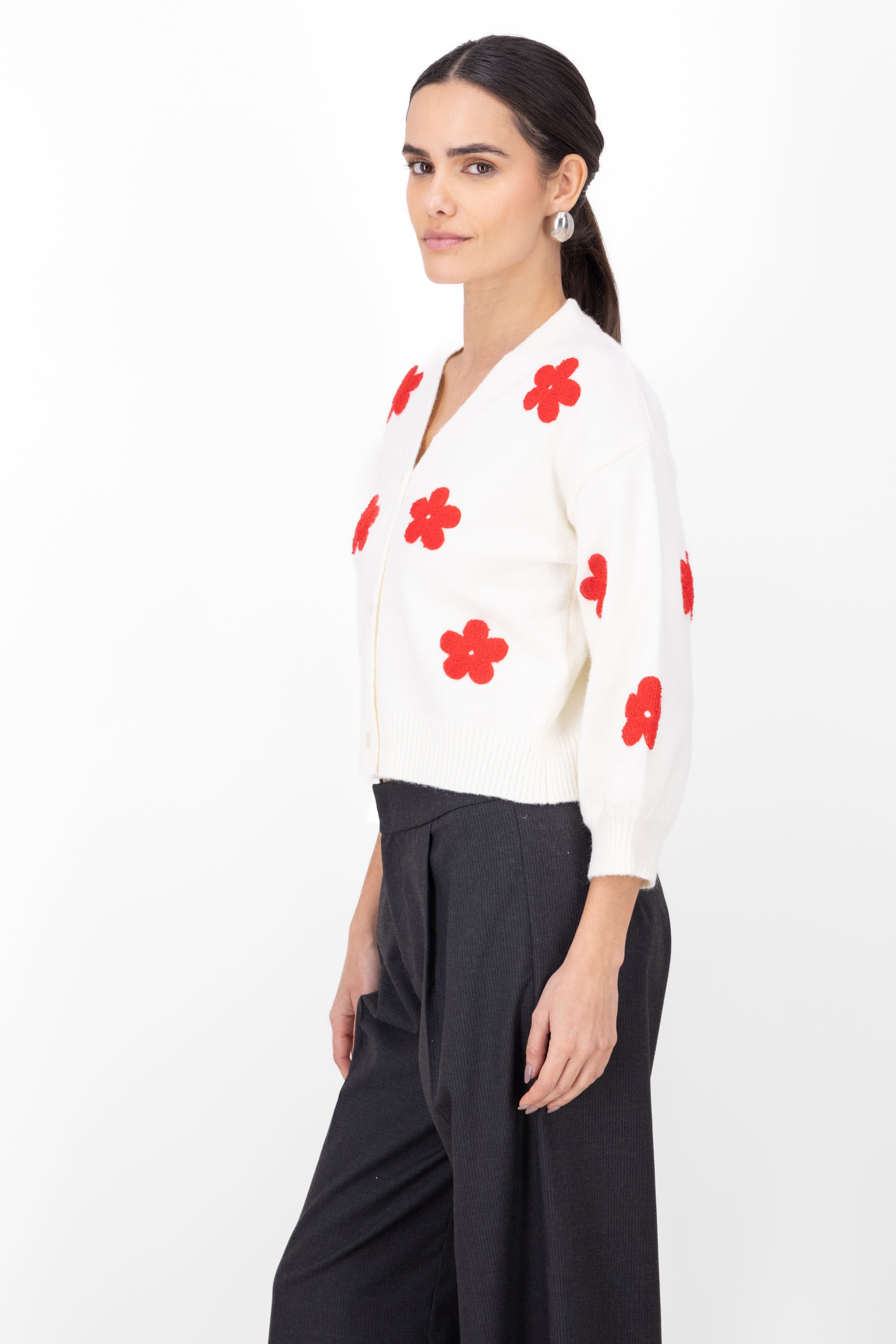 Cardigan Flores RED