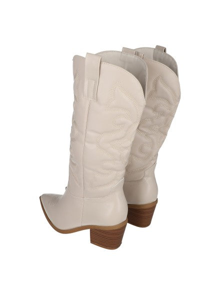 Botín vaquero midi bordado NUDE