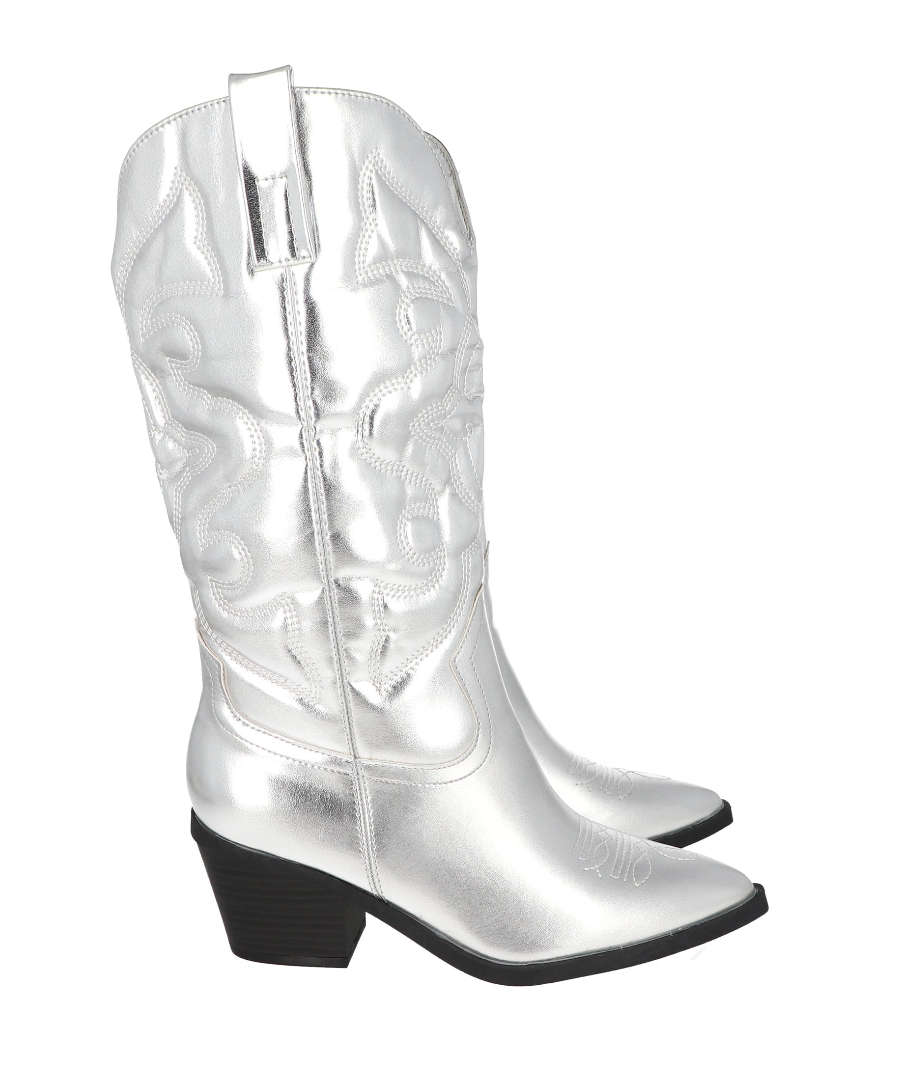 Midi cowboy botin SILVER