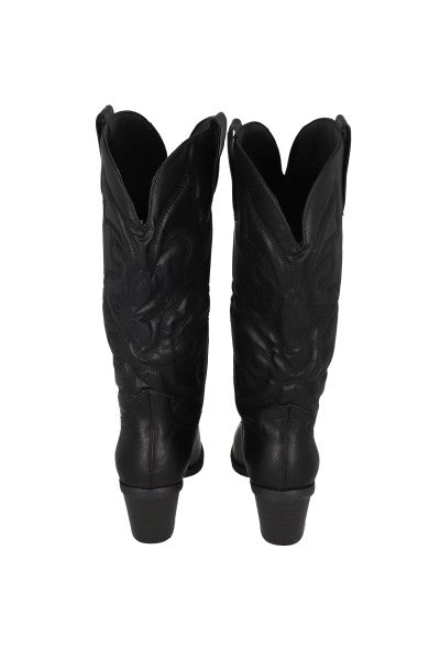 Midi cowboy botin BLACK