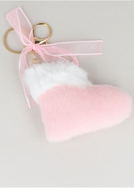 Santa Boot Keychain PINK