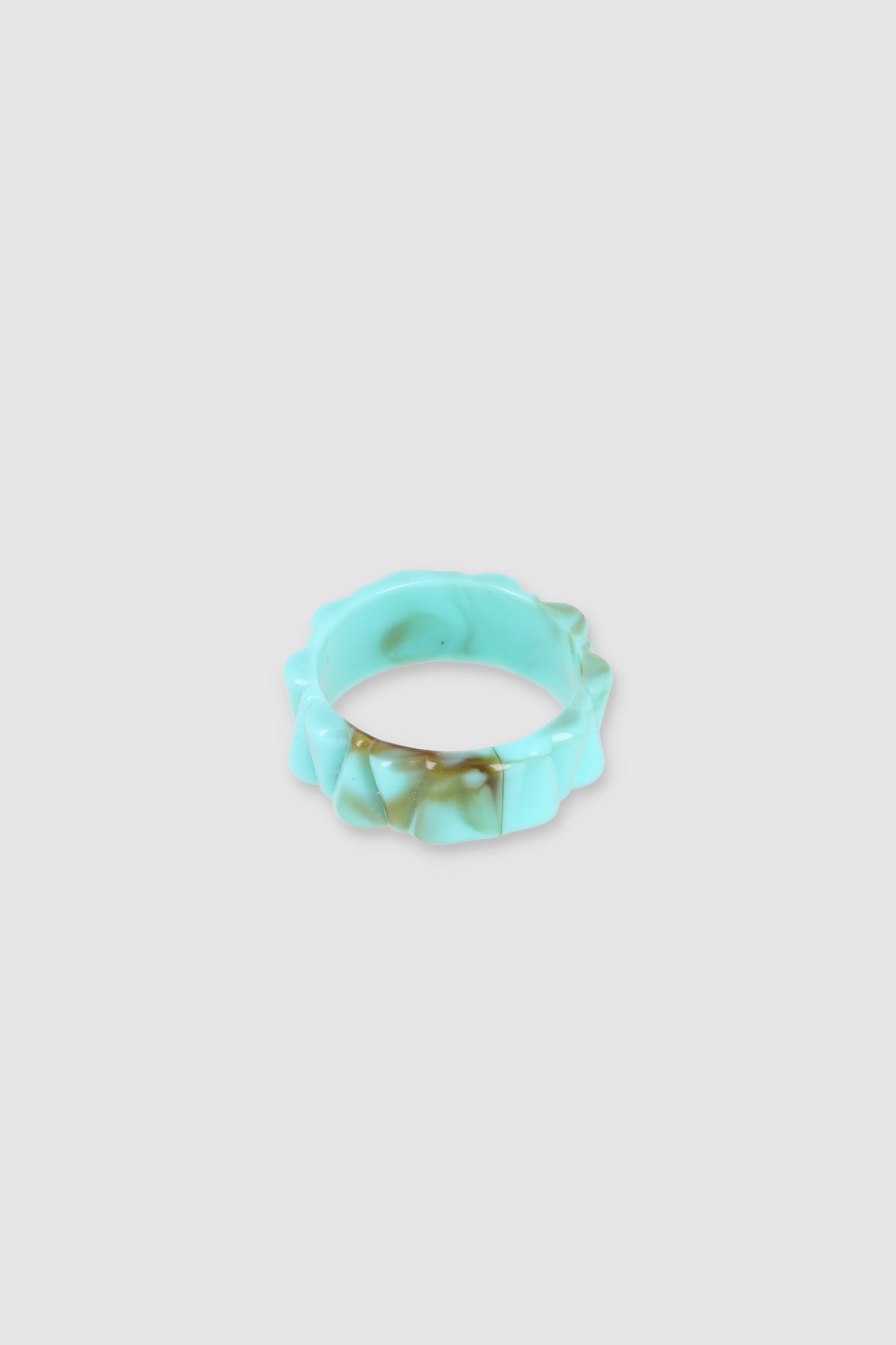 Acrylic texture ring TURQUOISE