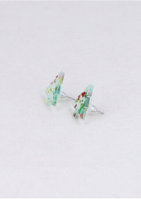 Acrylic Christmas tree earrings MULTICOLORED