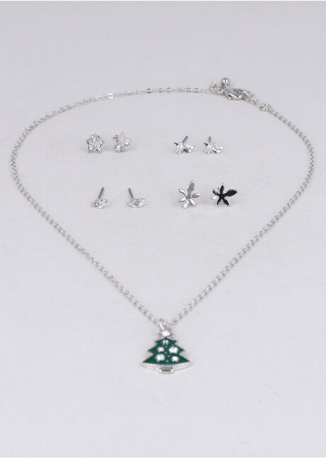 SET COLLAR CHRISTMAS TREEETS SILVER