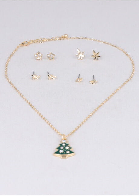 SET COLLAR CHRISTMAS TREEETS GOLD