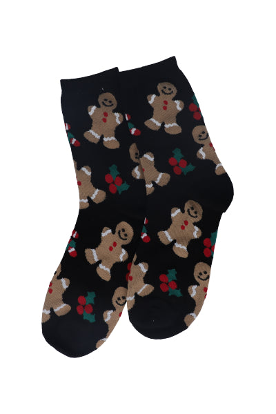 Calcetines estampado navideño NEGRO