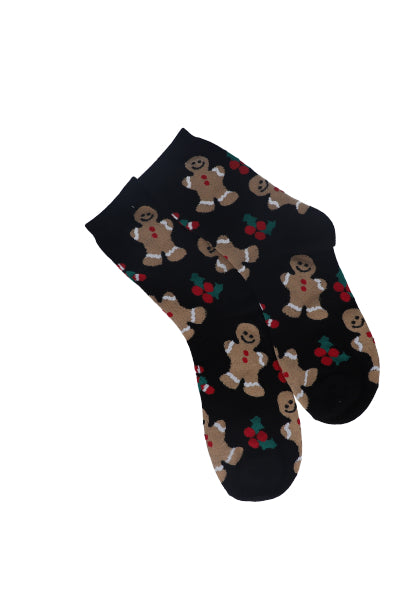 Calcetines estampado navideño NEGRO