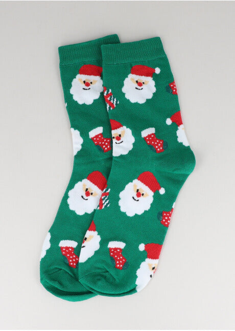 Calcetines estampado navideño VERDE