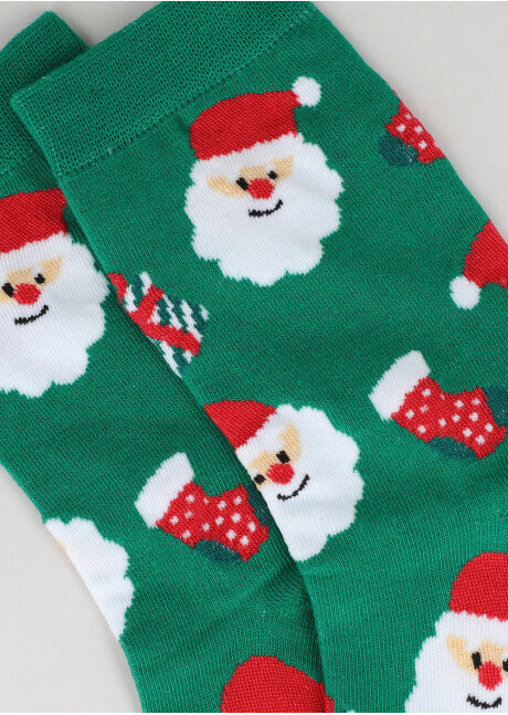 Calcetines estampado navideño VERDE