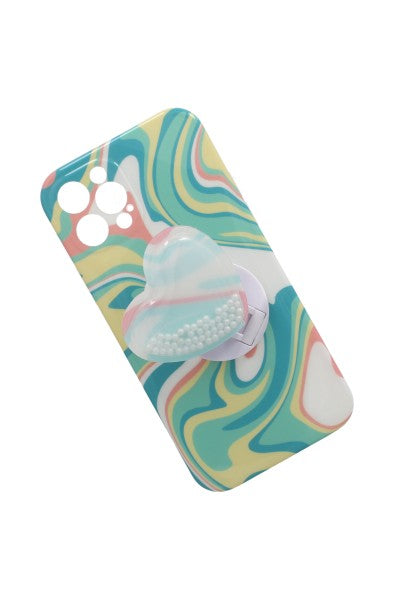 Funda celular i12 PRO ondas corazón AZUL