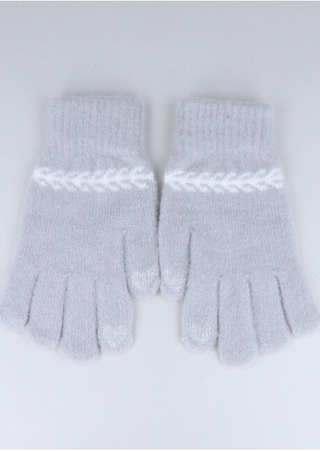 Guantes tejidos hojas GRIS