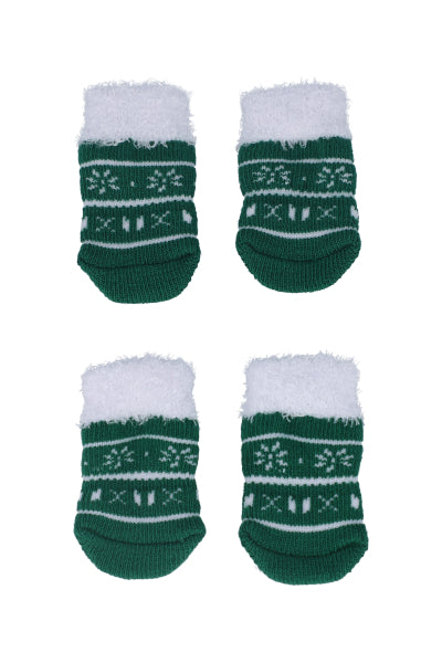 Set 2 pairs Christmas socks for mascot chic GREEN