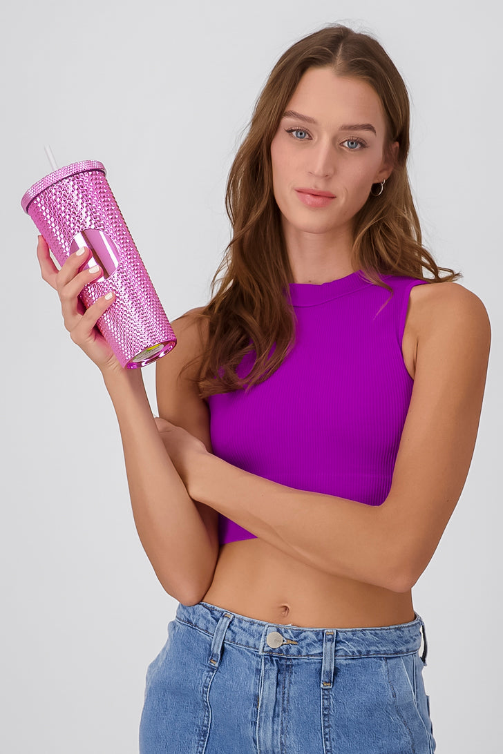 Vaso Textura Diamante ROSA