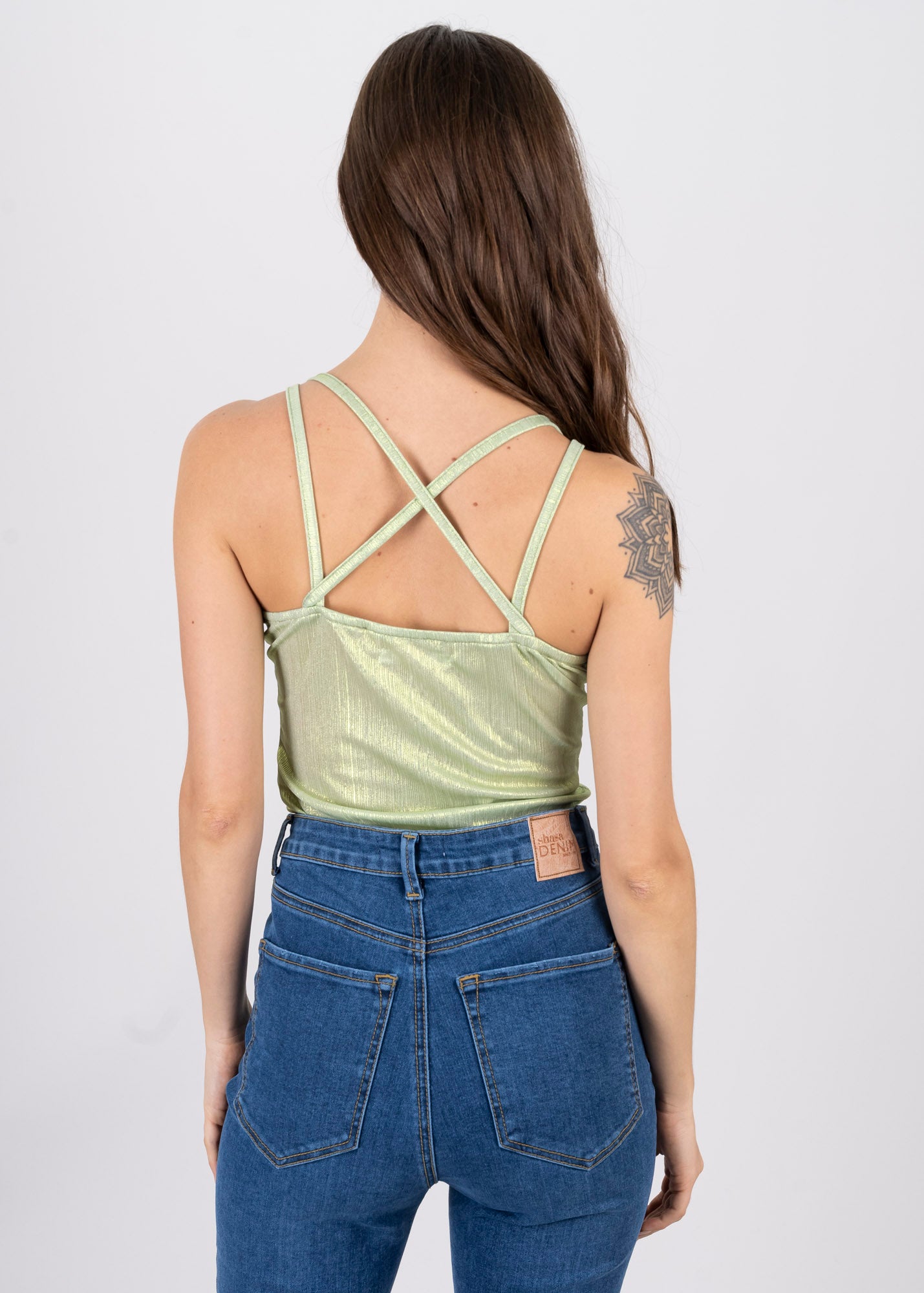 Bodysuit metálico tirantes cruzados MENTA