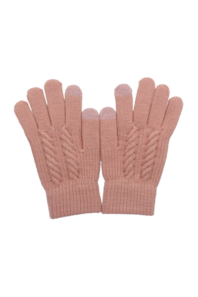 Guantes acanalados trenza ROSA