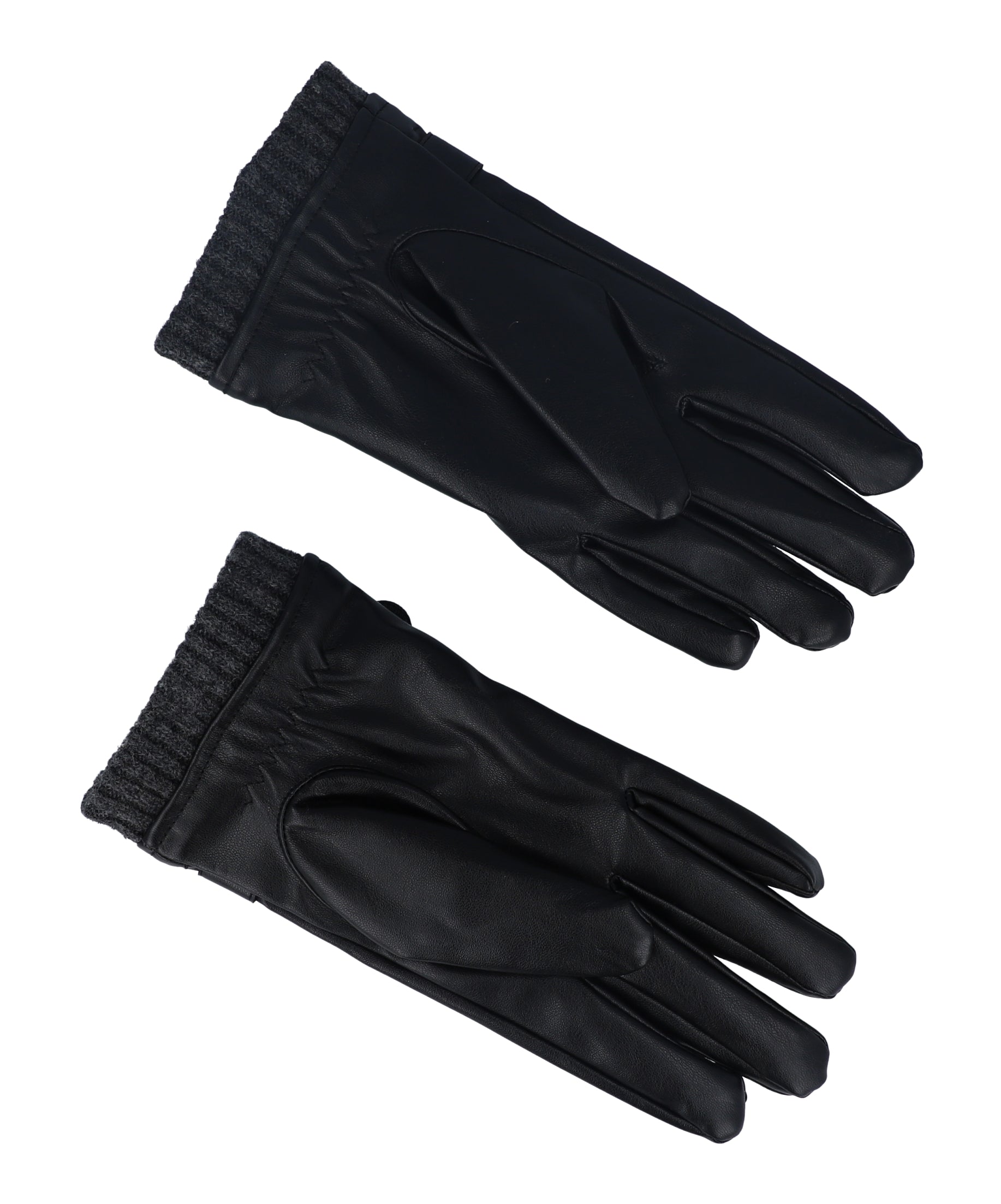 Guantes efecto piel hebilla NEGRO