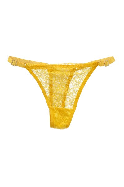 Tanga lace Waist adjustment YELLOW