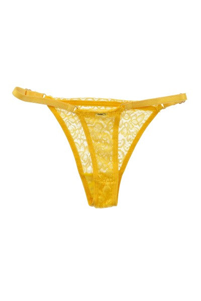 Tanga lace Waist adjustment YELLOW