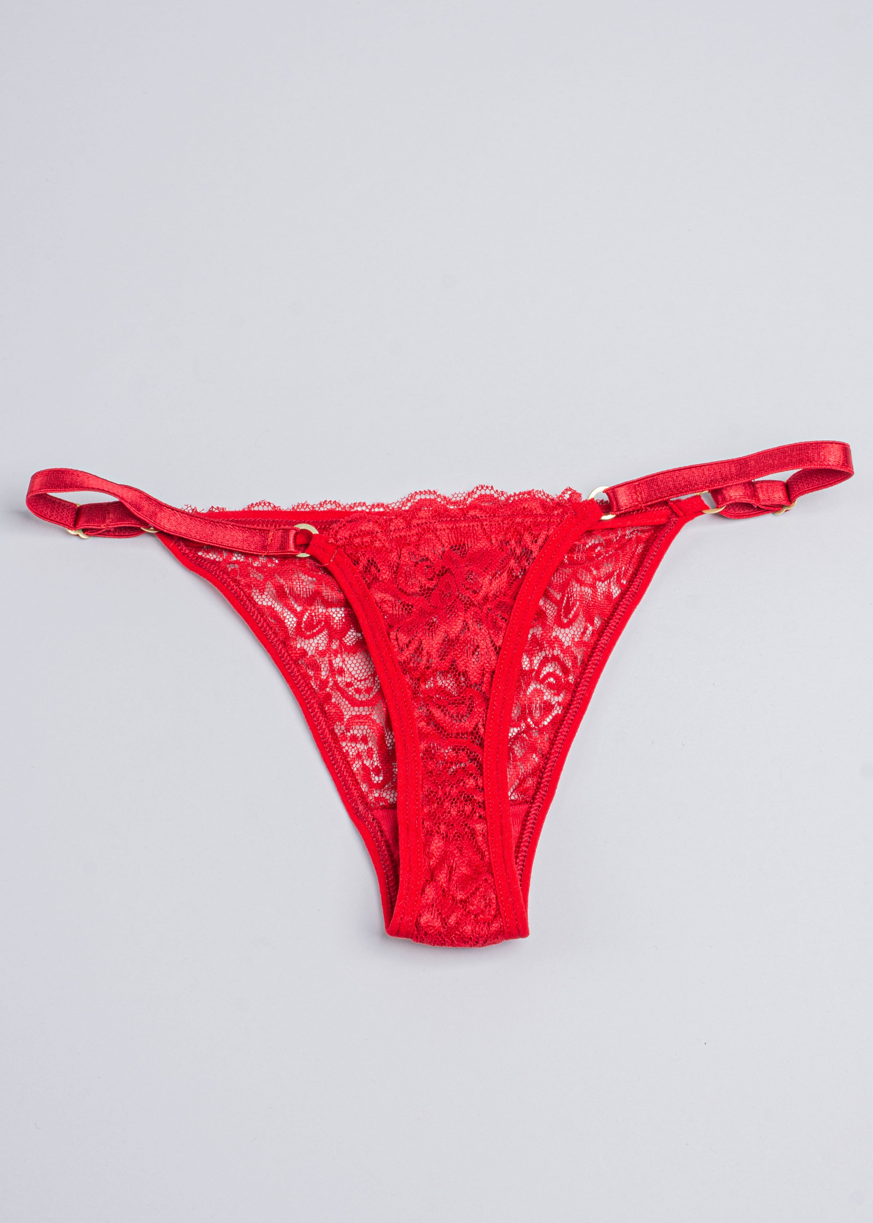 Tanga lace Waist adjustment RED