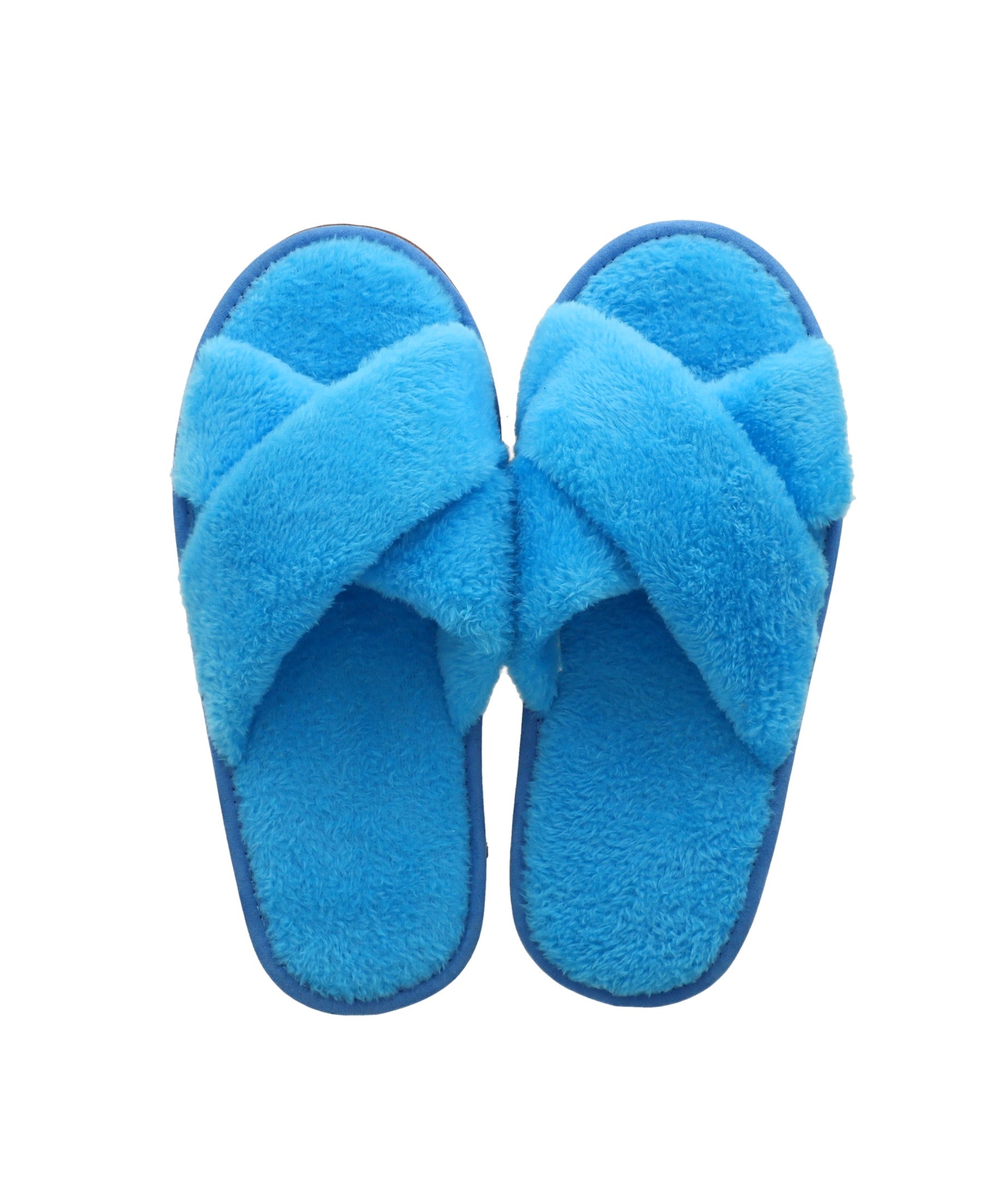 Pantufla Peluche Doble Tira TURQUESA