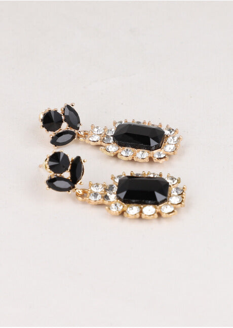 Aretes cristal brillos NEGRO