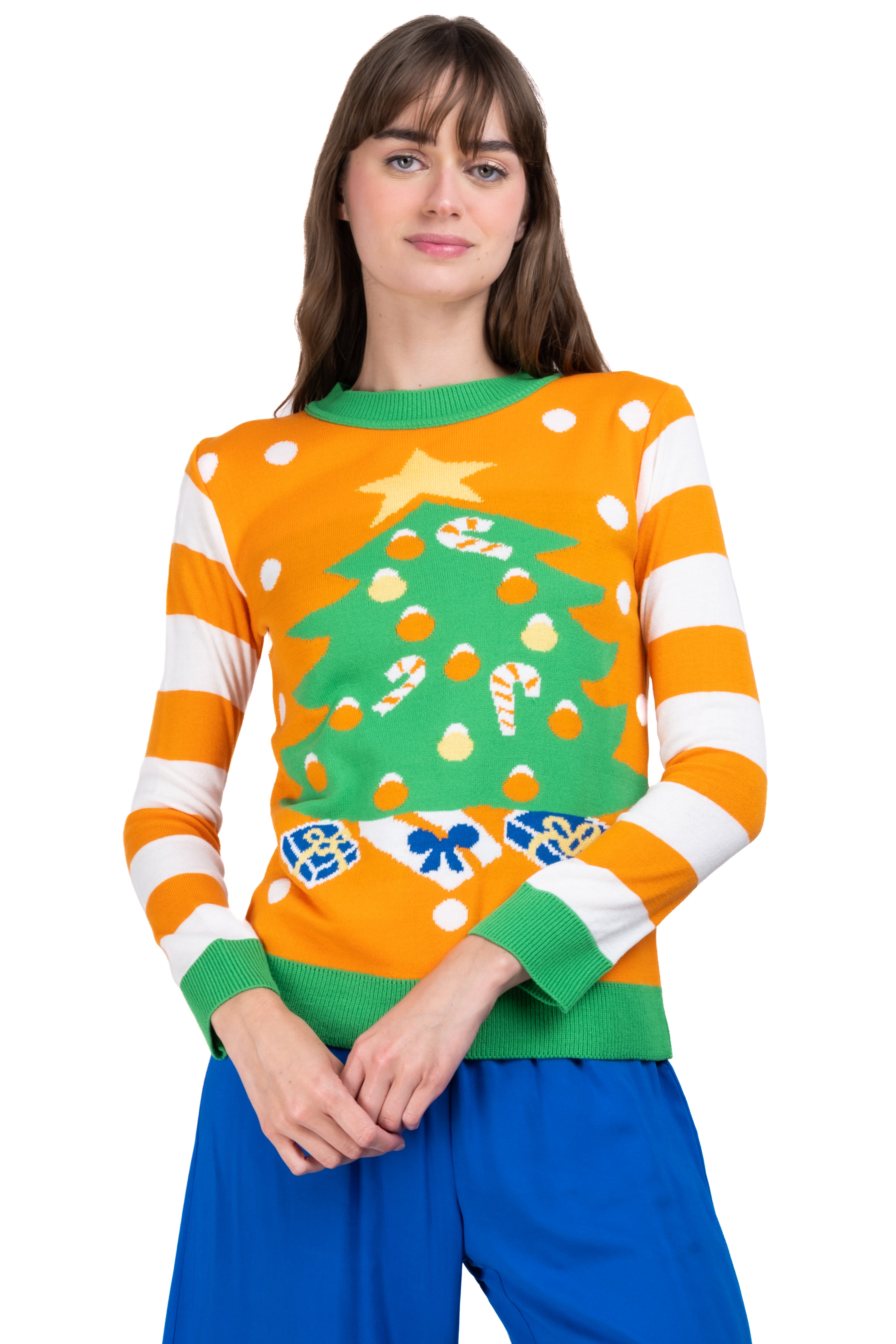 Tree Christmas sweater Combo orange