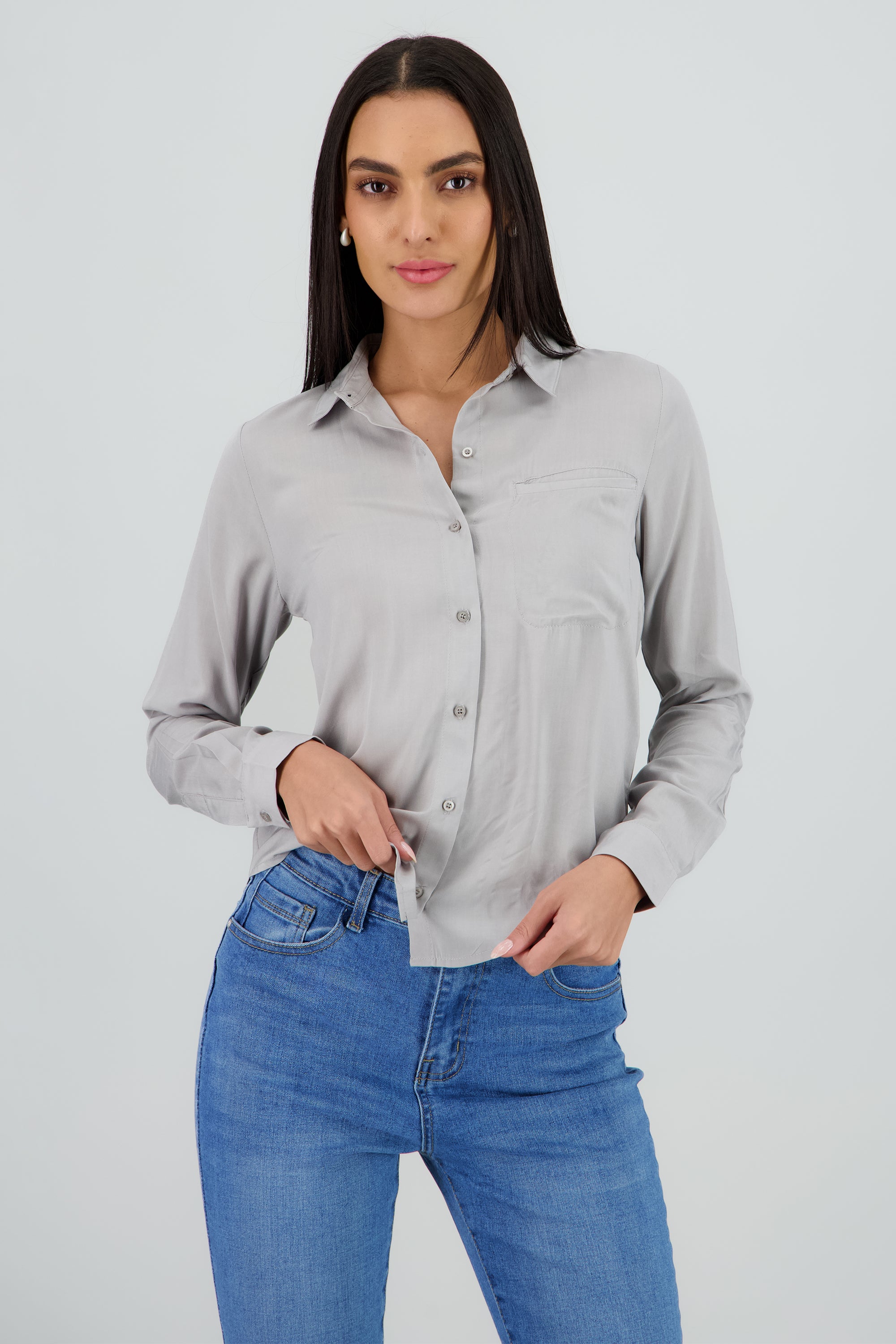 Camisa Bolsa GRIS CLARO