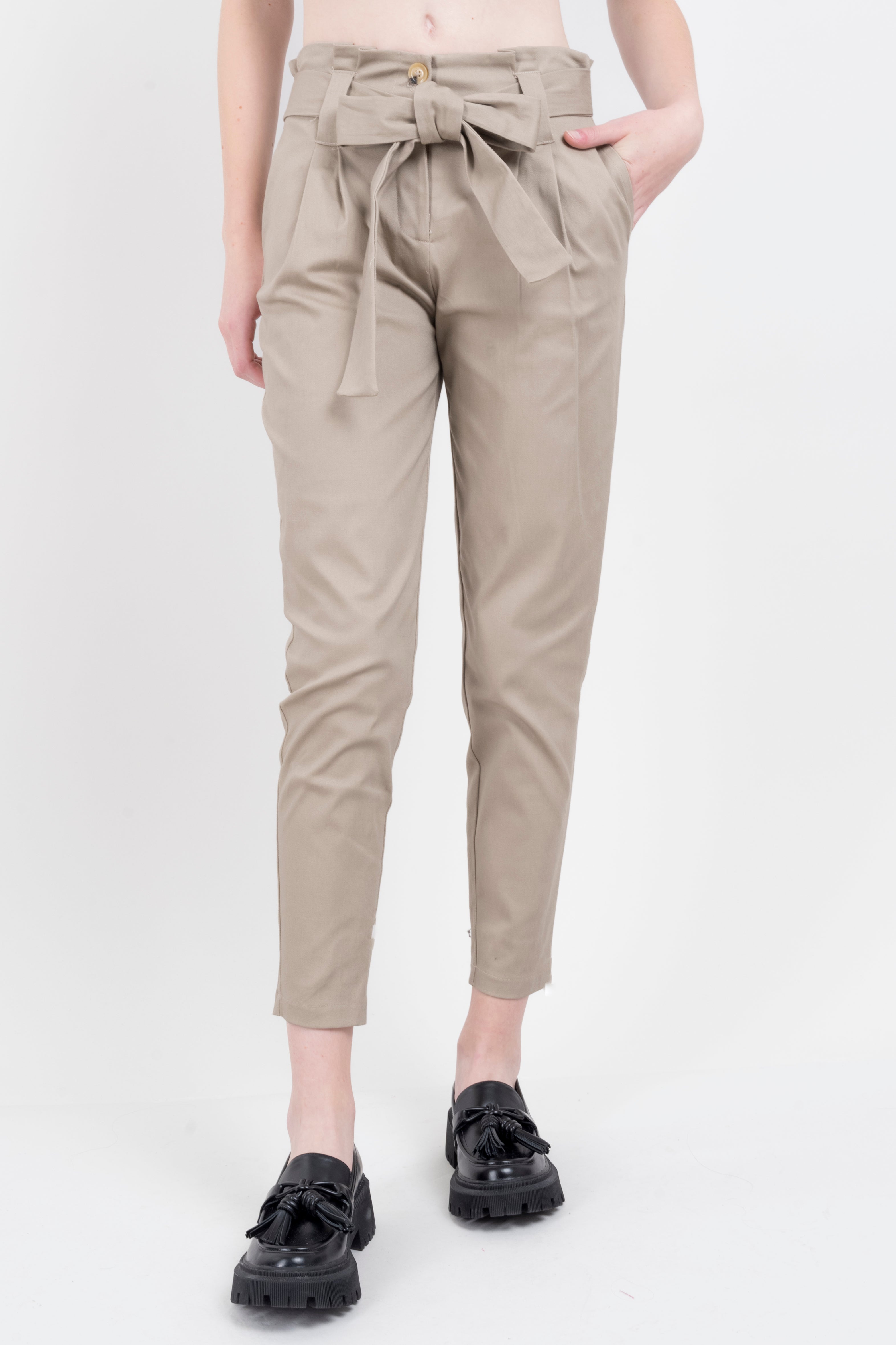 Pantalón Paper Bag Cinturón KHAKI