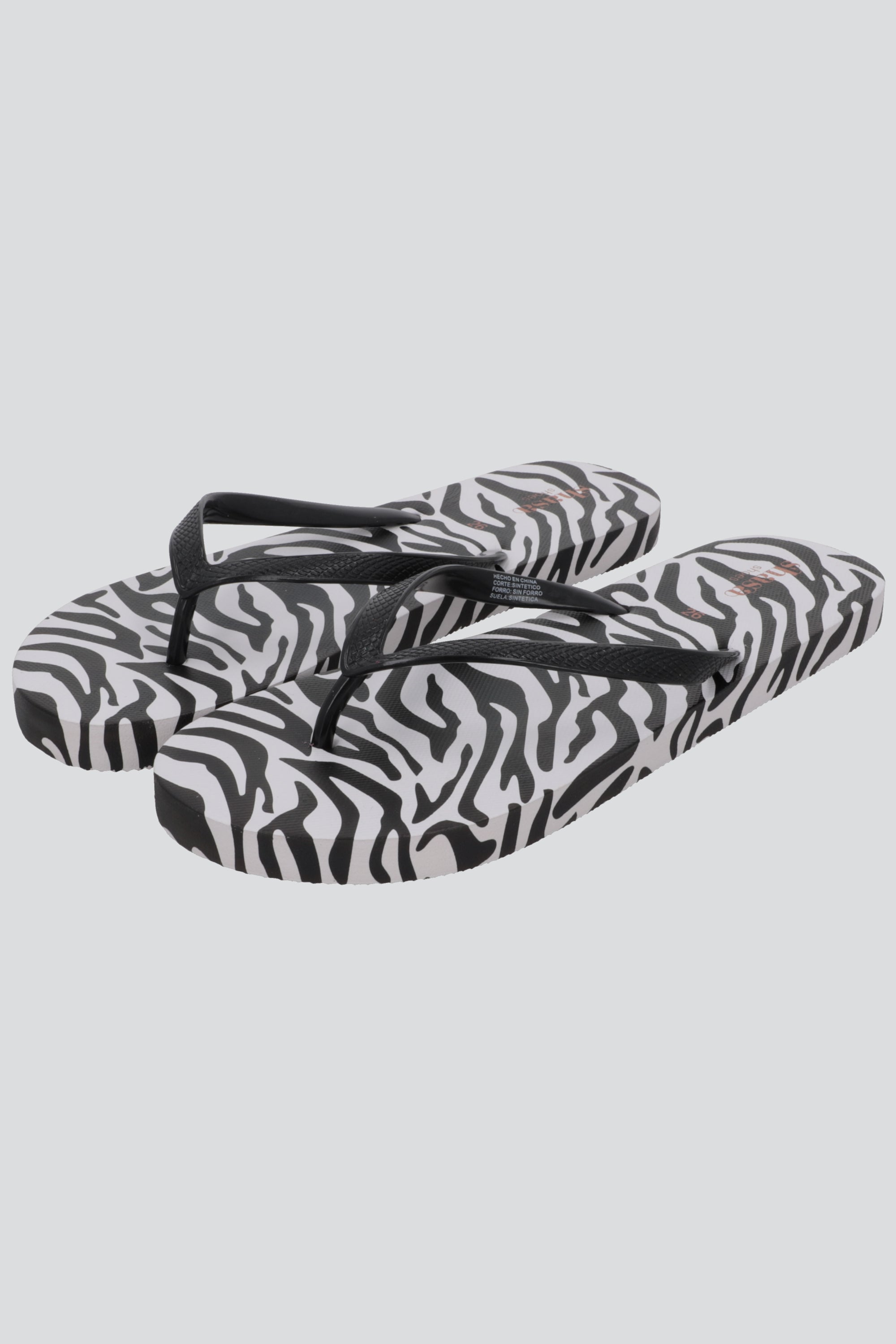 Flip flop animal print NEGRO BLANCO