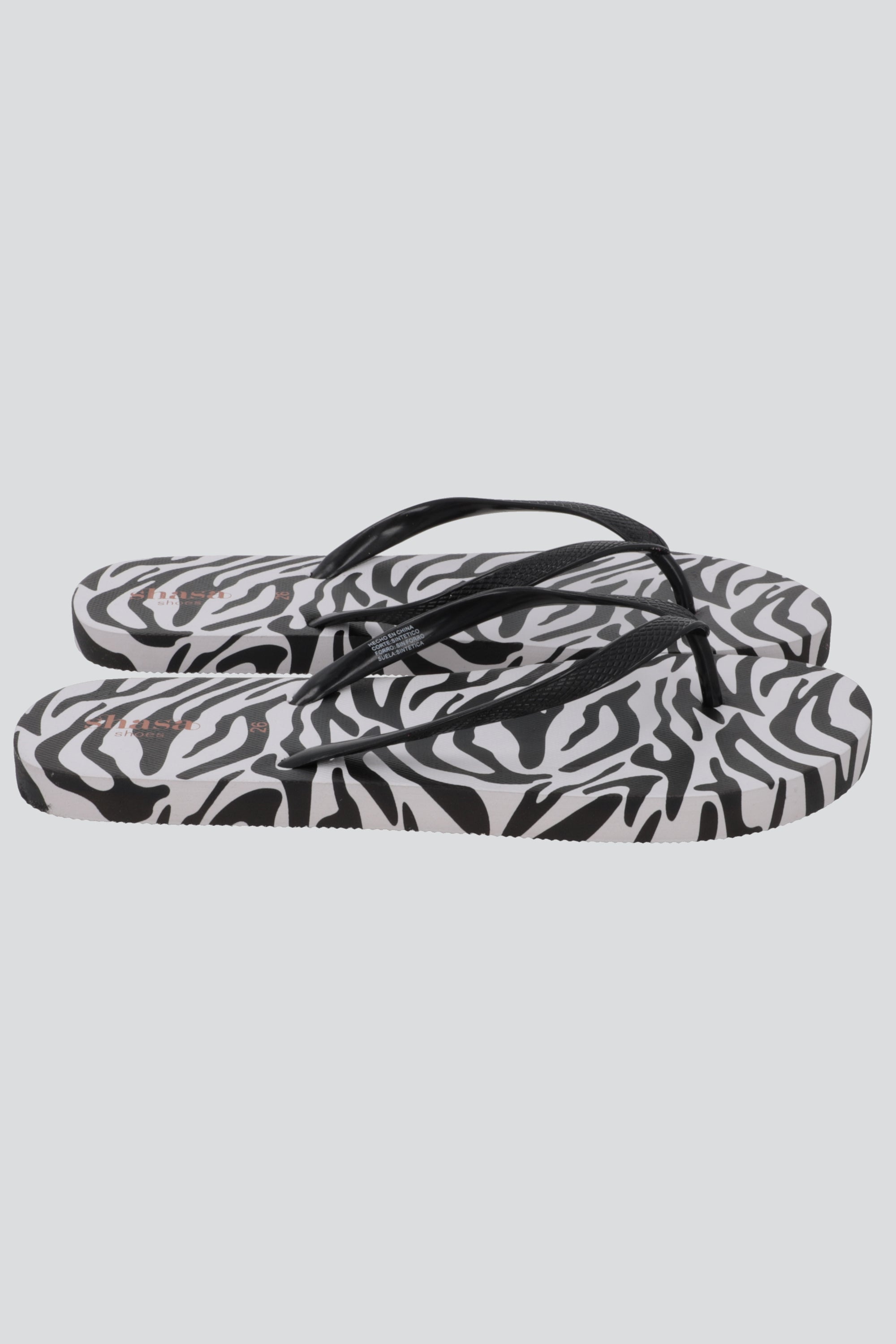 Flip flop animal print NEGRO BLANCO