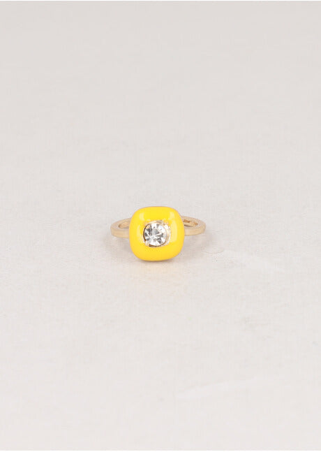 Crystal box ring YELLOW