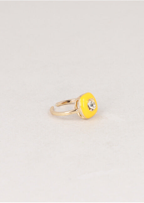 Crystal box ring YELLOW