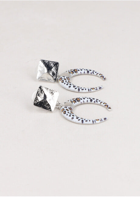 Horn box earrings SILVER