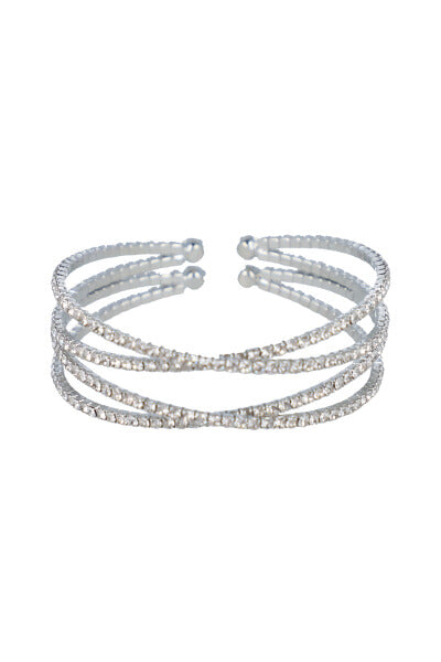 Brazalete Cuff Brillos PLATA