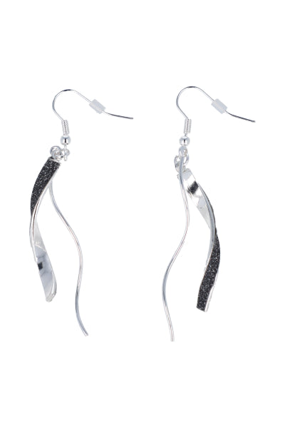 Aretes remolino brillos NEGRO