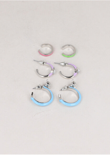 2 Pr Arracadas  2 Earcuff Color PLATA