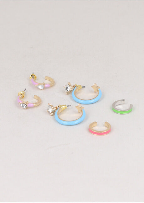 2 Pr Arracadas  2 Earcuff Color ORO