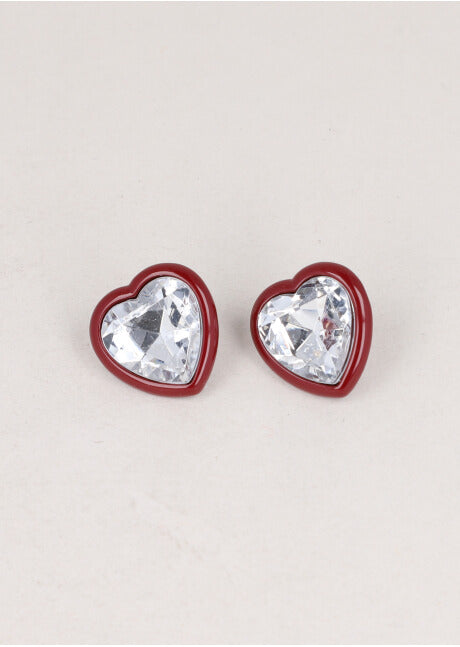 Aretes Corazon Cristal Orilla VINO