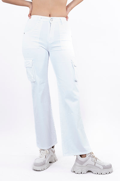 Jeans Costura Alta WHITE