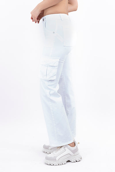 Jeans Costura Alta WHITE