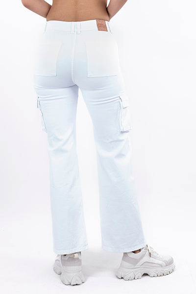 Jeans Costura Alta WHITE