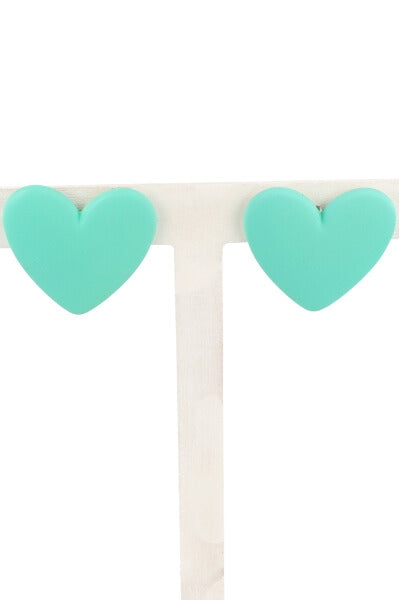 Stud Heart earrings TURQUOISE