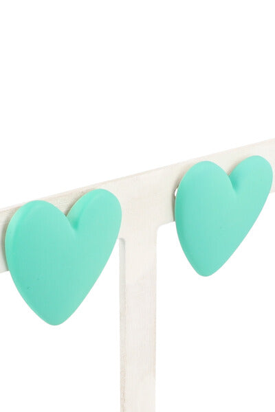 Stud Heart earrings TURQUOISE