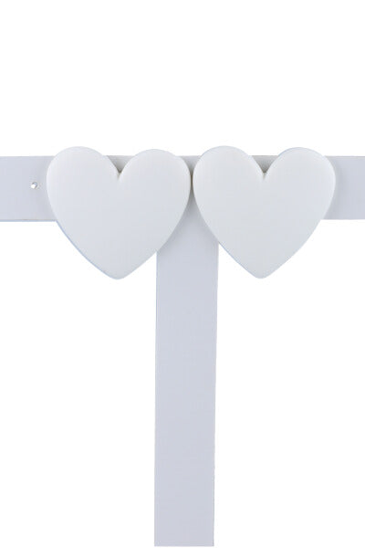 Stud Heart earrings WHITE