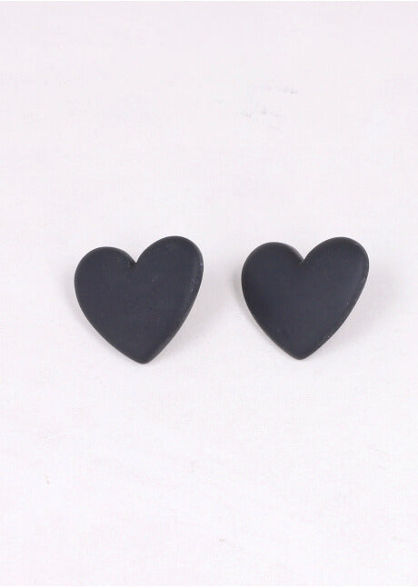 Stud Heart earrings BLACK