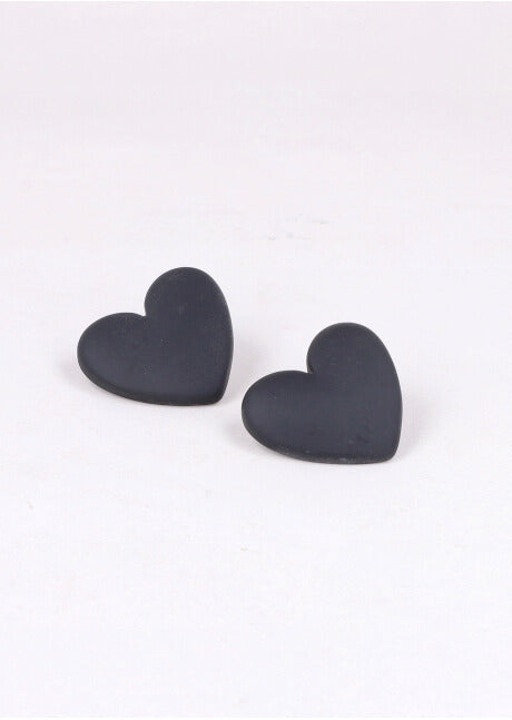 Stud Heart earrings BLACK