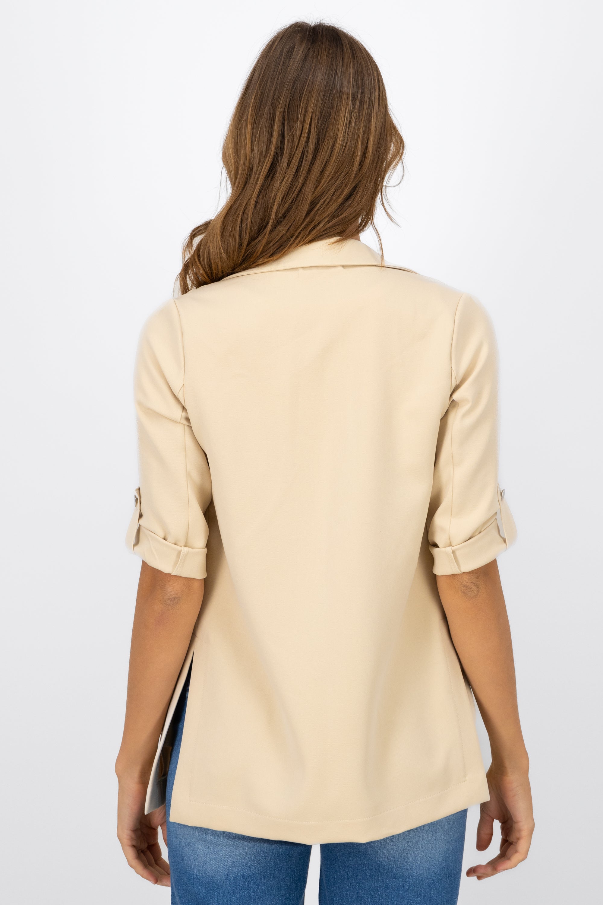 Saco Liso Manga Elevadores BEIGE