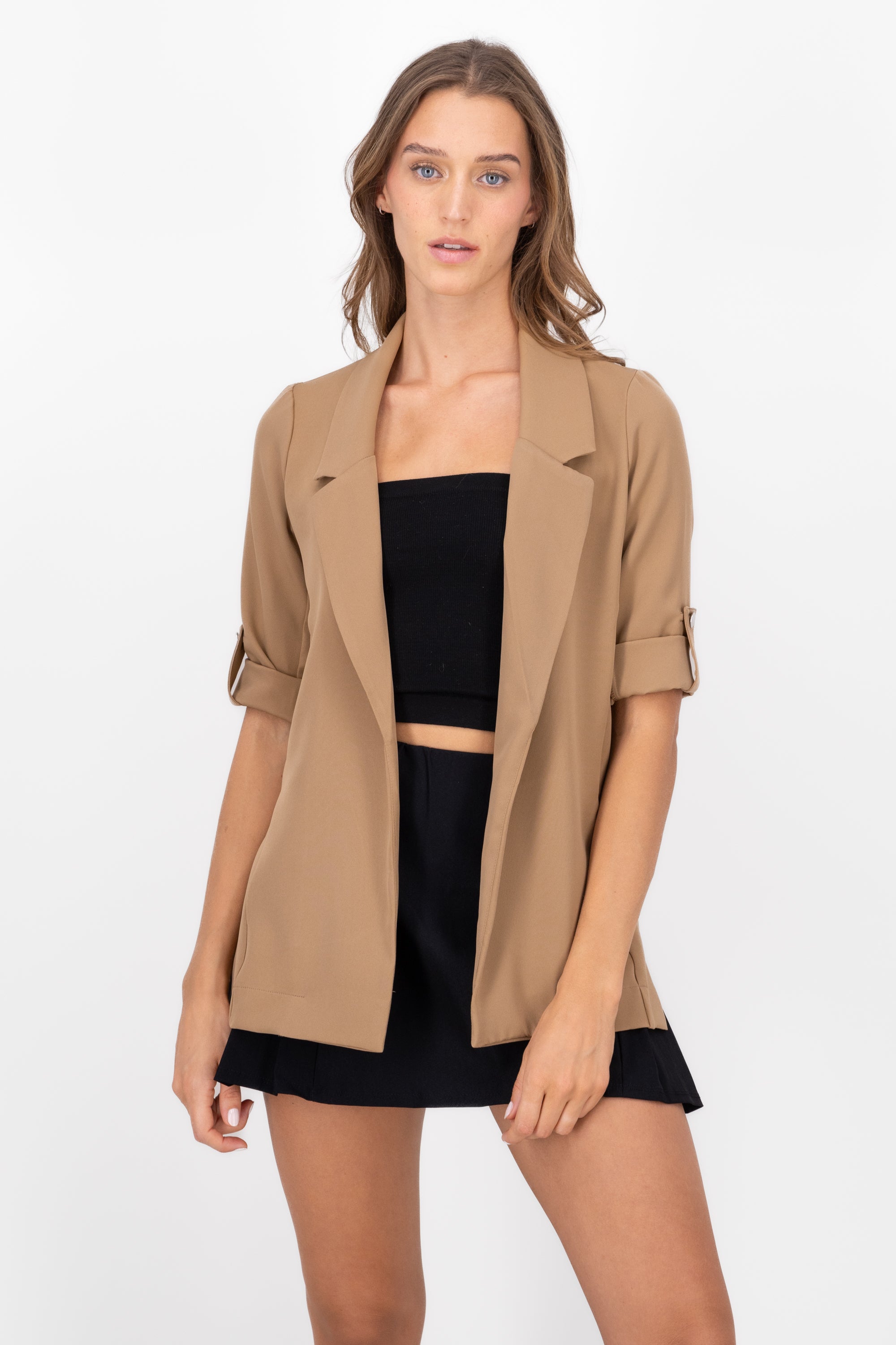 Saco Liso Manga Elevadores KHAKI
