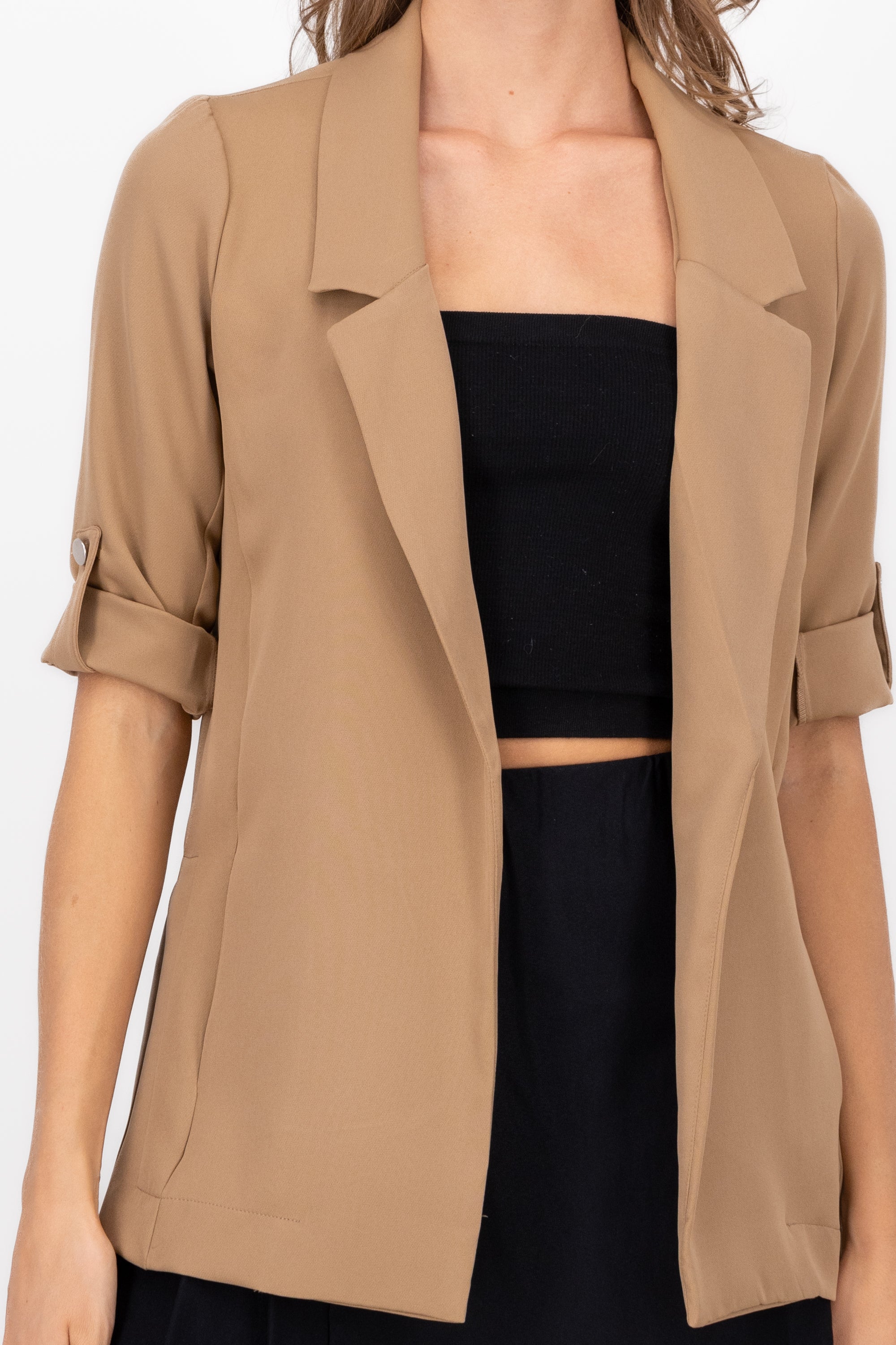 Saco Liso Manga Elevadores KHAKI